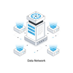 Data Network isometric stock illustration. EPS File stock illustration