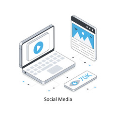 Social Media isometric stock illustration. EPS File stock illustration