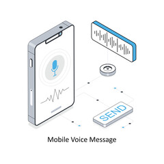 Mobile Voice Message isometric stock illustration. EPS File stock illustration
