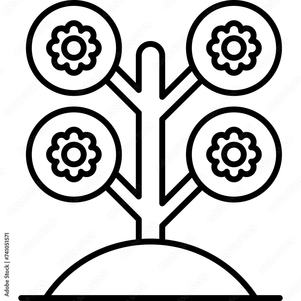 Wall mural Flowers Icon