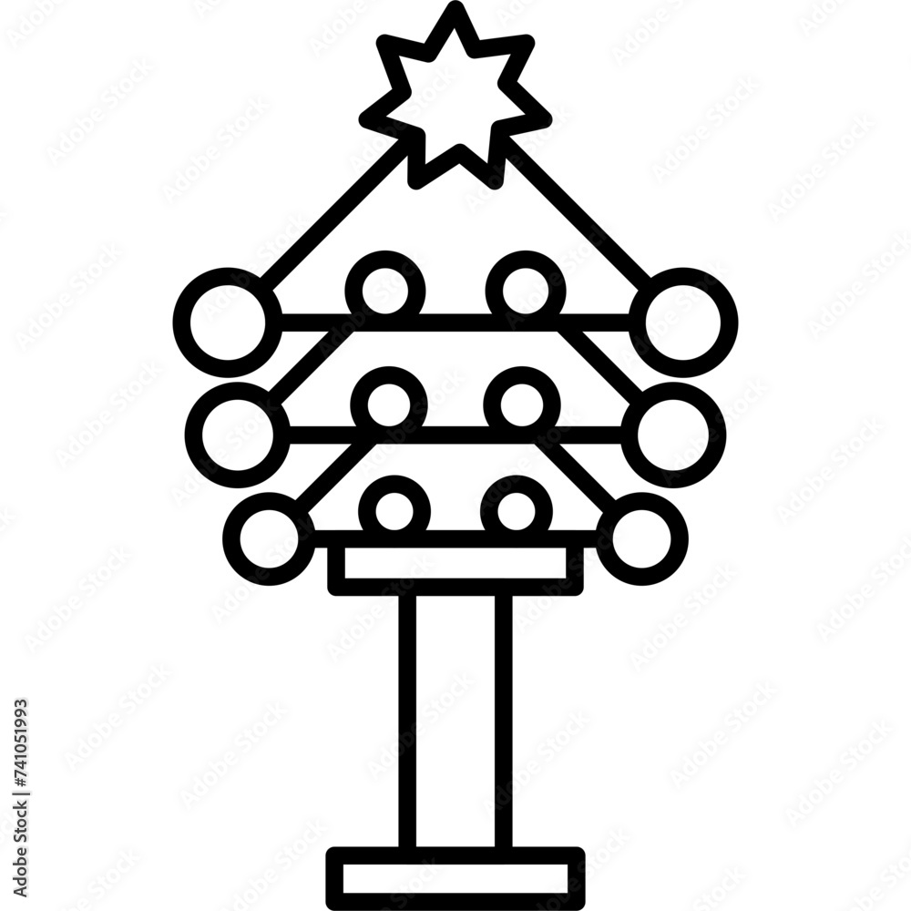 Poster christmas tree icon