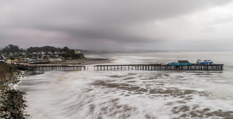 Capitola, Pier, California, Storm, USA, America, Sunrise, Winter