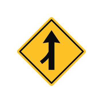 Left Lane Merge Warning Sign