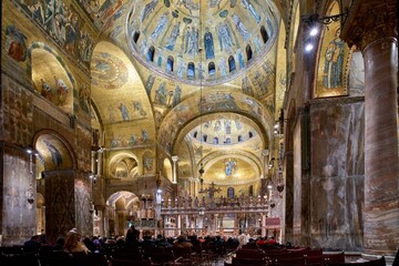 Christmas mass at the byzantine styled San Marco church in Venice, Italy	
