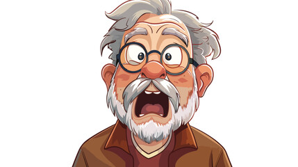 Old man with surprised expression isolated vector
