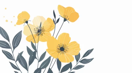 Foto op Plexiglas anti-reflex Abstract yellow flower. Flowers leaves plants.  © iclute3
