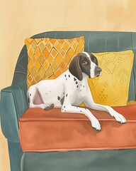 german shorthaired pointer Boho Dog Nursery Artwork Whimsical Dog Illustration