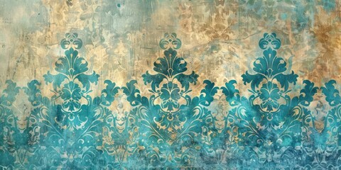 Azure vintage background, antique wallpaper design