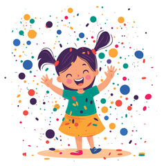 Vector illustration kids playing colors