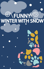 Ilustration cover: Funny winter with snow