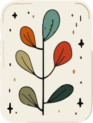 A contemporary piece featuring abstract trees with leaves, blending nature with a modern art style.