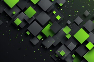 Fototapeta na wymiar Abstract background geometric black and green