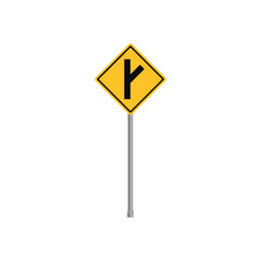 Right Fork in Road Sign