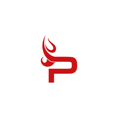 abstract red fire initial p