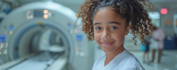Pediatric Radiologist Reviewing Medical Wallpaper - obrazy, fototapety, plakaty