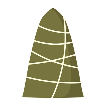 Zongzi, rouzong or zong Chinese food flat color vector icon for food apps and websites