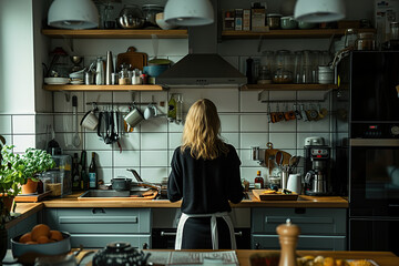 blond woman in the kitchen