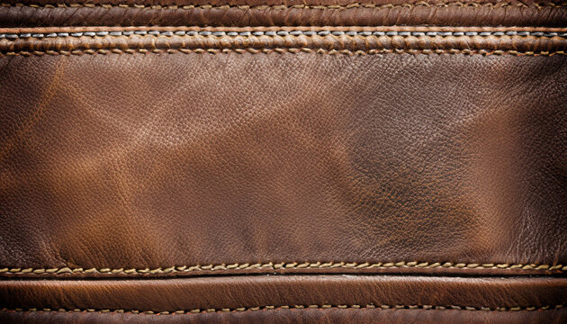 old leather background with seam and pocket; for creative design