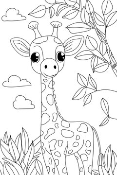 Coloring Book For Kids Features Giraffe-Themed Coloring Pages
