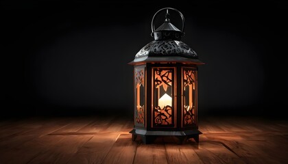 old lantern on the wooden table  - obrazy, fototapety, plakaty