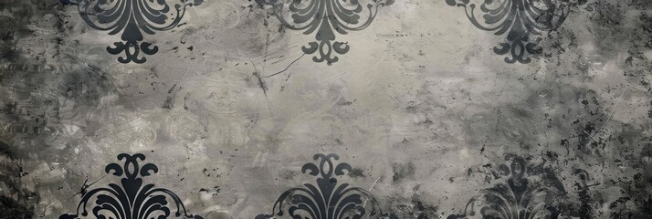 Gray vintage background, antique wallpaper design - obrazy, fototapety, plakaty