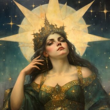 portrait of a woman goddess of the moon