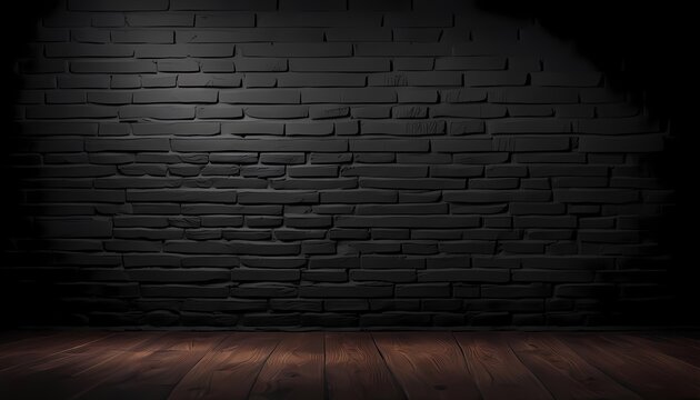 dark room with brick wall