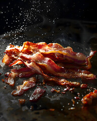 Delicious fried bacon - Food design theme