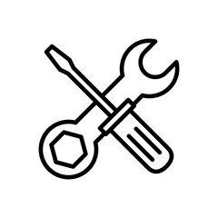 Repair tools icon vector. tool icon vector. setting icon vector. Wrench and screwdriver. support, Service