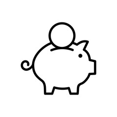 Piggy bank icon vector. piggy money icon