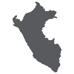 Peru map. Map of Peru in grey color