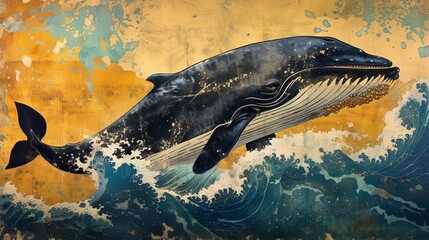 Fototapeta premium Wave art of various animal