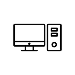 Computer icon vector. computer monitor icon vector.