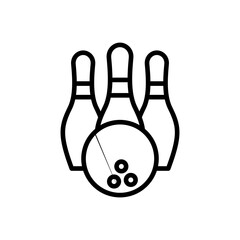 Bowling icon vector. bowling ball and pin icon. bowling pins