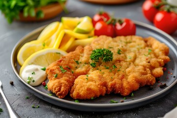 Austrian Cuisine, delicious, wiener schnitzel dish, food, meal
