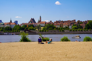 river embankments of the Vistula in Warsaw