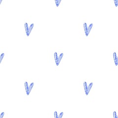 Seamless pattern with blue hears