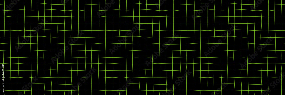 Poster Black Background with Doodle Checker and Lines. Notebook Paper Texture. Psychedelic Checkered Seamless Pattern. Vector Abstract Background