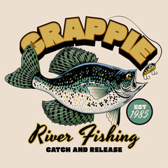  Crappie Fish Vintage Shirt Design