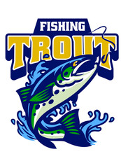 Fishing Trout Mascot Logo Design