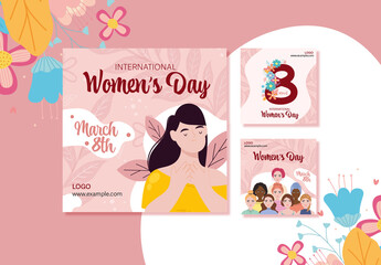 Pink and Red Womens Day Social Media