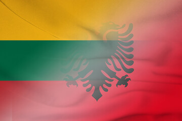 Lithuania and Albania political flag transborder contract ALB LTU