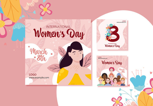 Pink and Purple International Women's Day Social Media