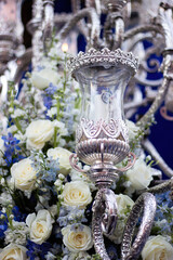 Detail of a goldwork lantern of a Holy Week throne in San Fernando, Cadiz, Andalusia, Spain.