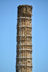 Fototapeta na wymiar Column restored in Pompeii, Naples, Campania, Italy