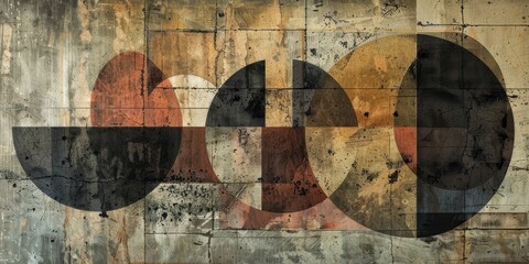 Contemporary Grunge Photo Wallpaper Featuring Geometric Patterns