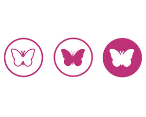 pink butterfly hand drawn icon