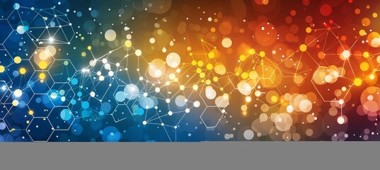 Luminous neon hexagons pattern on a dark backdrop, ideal for stunning graphic design projects.