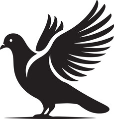 Pigeon silhouette vector illustration