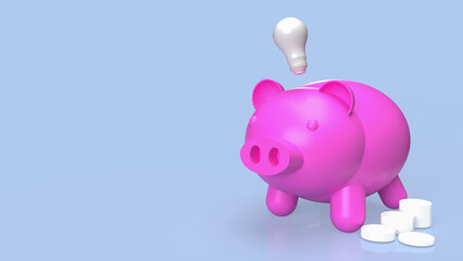 The piggy bank for saving concept 3d rendering.